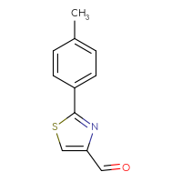 Chemical structure of 2-(4-methylphenyl)-1,3-thiazole-4-carbaldehyde - CSSB00000743574