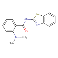 Chemical structure of N-(1,3-benzothiazol-2-yl)-2-(dimethylamino)benzamide - CSSB06495373503