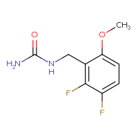 Chemical structure of [(2,3-difluoro-6-methoxyphenyl)methyl]urea - CSSB14976810181