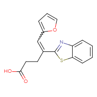 Chemical structure of 4-(1,3-benzothiazol-2-yl)-5-(furan-2-yl)pent-4-enoic acid - CSSB00000699555