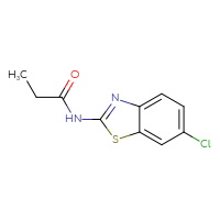 Chemical structure of N-(6-chloro-1,3-benzothiazol-2-yl)propanamide - CSSB00000152557