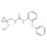 Chemical structure of 3-[(1-methoxycyclopropyl)methyl]-1-(2-phenoxyphenyl)thiourea - CSSB04911569780