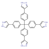Chemical structure of 4-(4-{tris[4-(1H-pyrazol-4-yl)phenyl]methyl}phenyl)-1H-pyrazole - CSSB21397803066