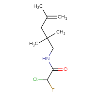 Chemical structure of 2-chloro-2-fluoro-N-(2,2,4-trimethylpent-4-en-1-yl)acetamide - CSSB21332120375
