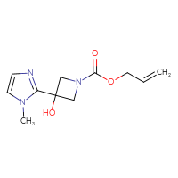 Chemical structure of prop-2-en-1-yl 3-hydroxy-3-(1-methyl-1H-imidazol-2-yl)azetidine-1-carboxylate - CSSB02441309669