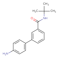 Chemical structure of 4'-amino-N-tert-butyl-[1,1'-biphenyl]-3-carboxamide - CSSB10090379656