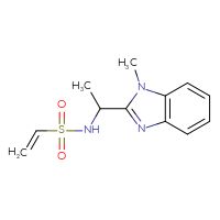 Chemical structure of N-[1-(1-methyl-1H-1,3-benzodiazol-2-yl)ethyl]ethene-1-sulfonamide - CSSB21332052394