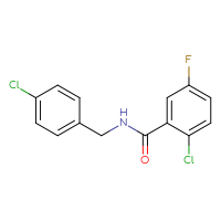 Chemical structure of 2-chloro-N-[(4-chlorophenyl)methyl]-5-fluorobenzamide - CSSB00047404344