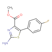 Chemical structure of methyl 2-amino-5-(4-fluorophenyl)-1,3-thiazole-4-carboxylate - CSSB00000409442