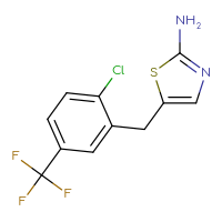 Chemical structure of 5-{[2-chloro-5-(trifluoromethyl)phenyl]methyl}-1,3-thiazol-2-amine - CSSB00000390212