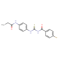 Chemical structure of N-[4-({[(4-fluorophenyl)formamido]methanethioyl}amino)phenyl]propanamide - CSSB00121652511
