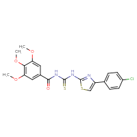 Chemical structure of 3-[4-(4-chlorophenyl)-1,3-thiazol-2-yl]-1-(3,4,5-trimethoxybenzoyl)thiourea - CSSB00121706448