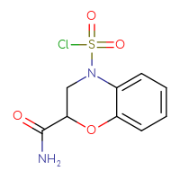 Chemical structure of 2-carbamoyl-3,4-dihydro-2H-1,4-benzoxazine-4-sulfonyl chloride - CSSB06376883626