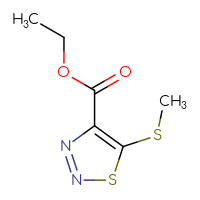 Chemical structure of ethyl 5-(methylsulfanyl)-1,2,3-thiadiazole-4-carboxylate - CSSB00039103390