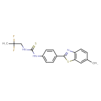 Chemical structure of 3-(2,2-difluoropropyl)-1-[4-(6-methyl-1,3-benzothiazol-2-yl)phenyl]thiourea - CSSB21432517893