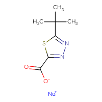 Chemical structure of sodium 5-tert-butyl-1,3,4-thiadiazole-2-carboxylate - CSSB00000725662