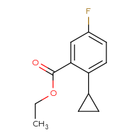 Chemical structure of ethyl 2-cyclopropyl-5-fluorobenzoate - CSSB03554932833