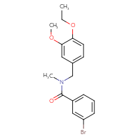 Chemical structure of 3-bromo-N-[(4-ethoxy-3-methoxyphenyl)methyl]-N-methylbenzamide - CSSB00026380813