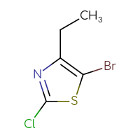 Chemical structure of 5-bromo-2-chloro-4-ethyl-1,3-thiazole - CSSB00010073372