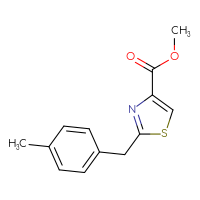 Chemical structure of methyl 2-[(4-methylphenyl)methyl]-1,3-thiazole-4-carboxylate - CSSB00006414445