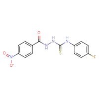 Chemical structure of N-{[(4-fluorophenyl)carbamothioyl]amino}-4-nitrobenzamide - CSSB00020580684