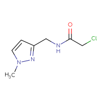 Chemical structure of 2-chloro-N-[(1-methyl-1H-pyrazol-3-yl)methyl]acetamide - CSSB00011997110