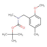 Chemical structure of tert-butyl N-[(2-methoxy-5-methylphenyl)methyl]-N-methylcarbamate - CSSB00011923983