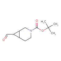 Chemical structure of tert-butyl 7-formyl-3-azabicyclo[4.1.0]heptane-3-carboxylate - CSSB00118329151