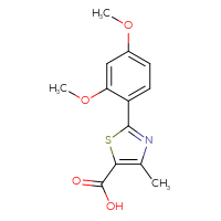 Chemical structure of 2-(2,4-dimethoxyphenyl)-4-methyl-1,3-thiazole-5-carboxylic acid - CSSB00000424879