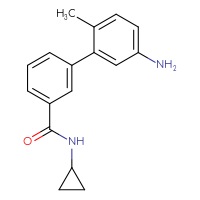 Chemical structure of 5'-amino-N-cyclopropyl-2'-methyl-[1,1'-biphenyl]-3-carboxamide - CSSB11595477893