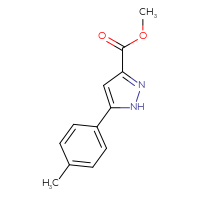 Chemical structure of methyl 5-(4-methylphenyl)-1H-pyrazole-3-carboxylate - CSSB00000183917