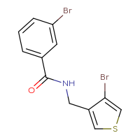Chemical structure of 3-bromo-N-[(4-bromothiophen-3-yl)methyl]benzamide - CSSB00130795645