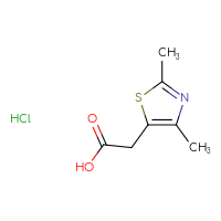 Chemical structure of 2-(2,4-dimethyl-1,3-thiazol-5-yl)acetic acid hydrochloride - CSSB00025788167