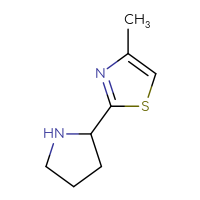 Chemical structure of 4-methyl-2-(pyrrolidin-2-yl)-1,3-thiazole - CSSB00011661324