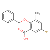 Chemical structure of 2-(benzyloxy)-5-fluoro-3-methylbenzoic acid - CSSB06447164829