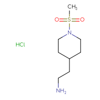 Chemical structure of 2-(1-methanesulfonylpiperidin-4-yl)ethan-1-amine hydrochloride - CSSB00025752013