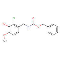 Chemical structure of benzyl N-[(2-chloro-3-hydroxy-4-methoxyphenyl)methyl]carbamate - CSSB21043417759