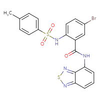 Chemical structure of N-(2,1,3-benzothiadiazol-4-yl)-5-bromo-2-(4-methylbenzenesulfonamido)benzamide - CSSB00121698115