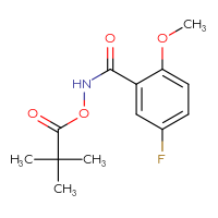 Chemical structure of (5-fluoro-2-methoxyphenyl)formamido 2,2-dimethylpropanoate - CSSB14863684354