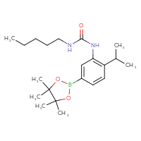 Chemical structure of 3-pentyl-1-[2-(propan-2-yl)-5-(4,4,5,5-tetramethyl-1,3,2-dioxaborolan-2-yl)phenyl]urea - CSSB21332090508