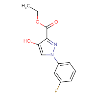 Chemical structure of ethyl 1-(3-fluorophenyl)-4-hydroxy-1H-pyrazole-3-carboxylate - CSSB01785858974