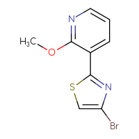 Chemical structure of 3-(4-bromo-1,3-thiazol-2-yl)-2-methoxypyridine - CSSB00013208922