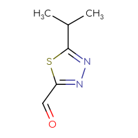 Chemical structure of 5-(propan-2-yl)-1,3,4-thiadiazole-2-carbaldehyde - CSSB00009855436