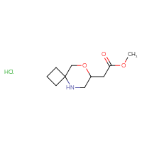 Chemical structure of methyl 2-{8-oxa-5-azaspiro[3.5]nonan-7-yl}acetate hydrochloride - CSSS00116210043