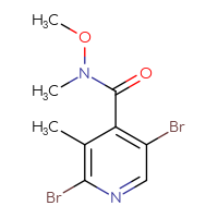 Chemical structure of 2,5-dibromo-N-methoxy-N,3-dimethylpyridine-4-carboxamide - CSSB21151594094
