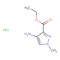 Chemical structure of ethyl 4-amino-1-methyl-1H-pyrazole-3-carboxylate hydrochloride - CSSB00025718329