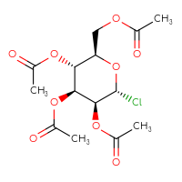 Chemical structure of [(2R,3R,4S,5S,6R)-3,4,5-tris(acetyloxy)-6-chlorooxan-2-yl]methyl acetate - CSSB00020605747