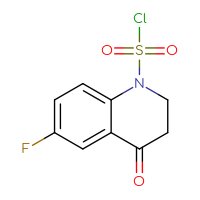 Chemical structure of 6-fluoro-4-oxo-1,2,3,4-tetrahydroquinoline-1-sulfonyl chloride - CSSB14987122521