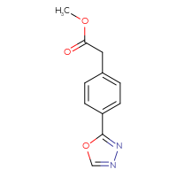 Chemical structure of methyl 2-[4-(1,3,4-oxadiazol-2-yl)phenyl]acetate - CSSB01780557714