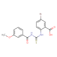 Chemical structure of 5-bromo-2-({[(3-methoxyphenyl)formamido]methanethioyl}amino)benzoic acid - CSSB00102616110